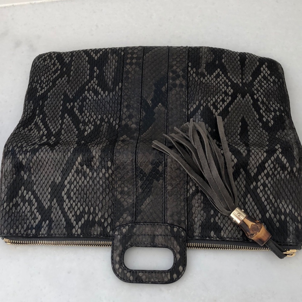 Gucci MultiColor Bamboo Python Clutch - Picture 6 of 7